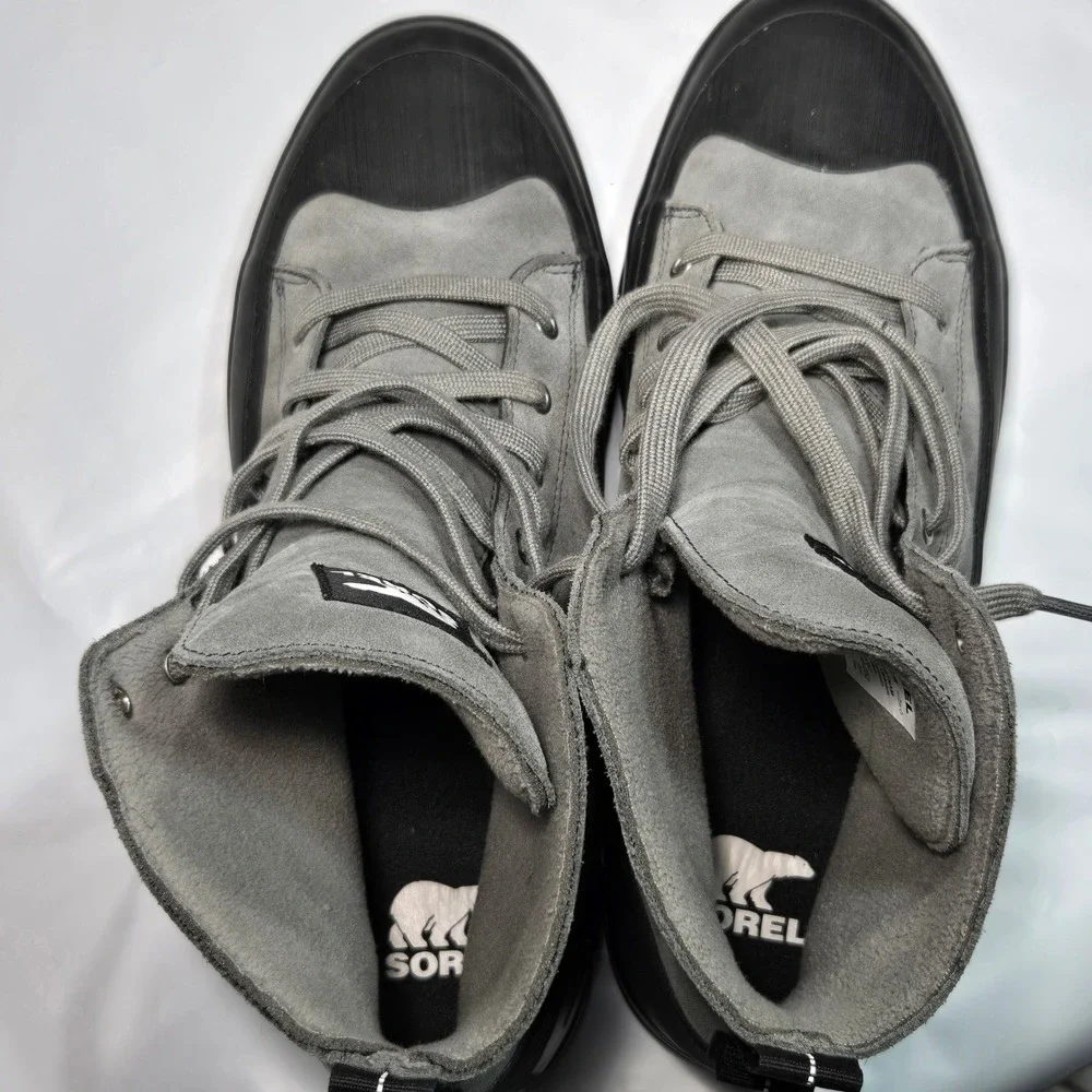 SOREL Men's Cheyanne Metro II Sneak Waterproof‎ Boots Black Grey Suede Mens 11.5